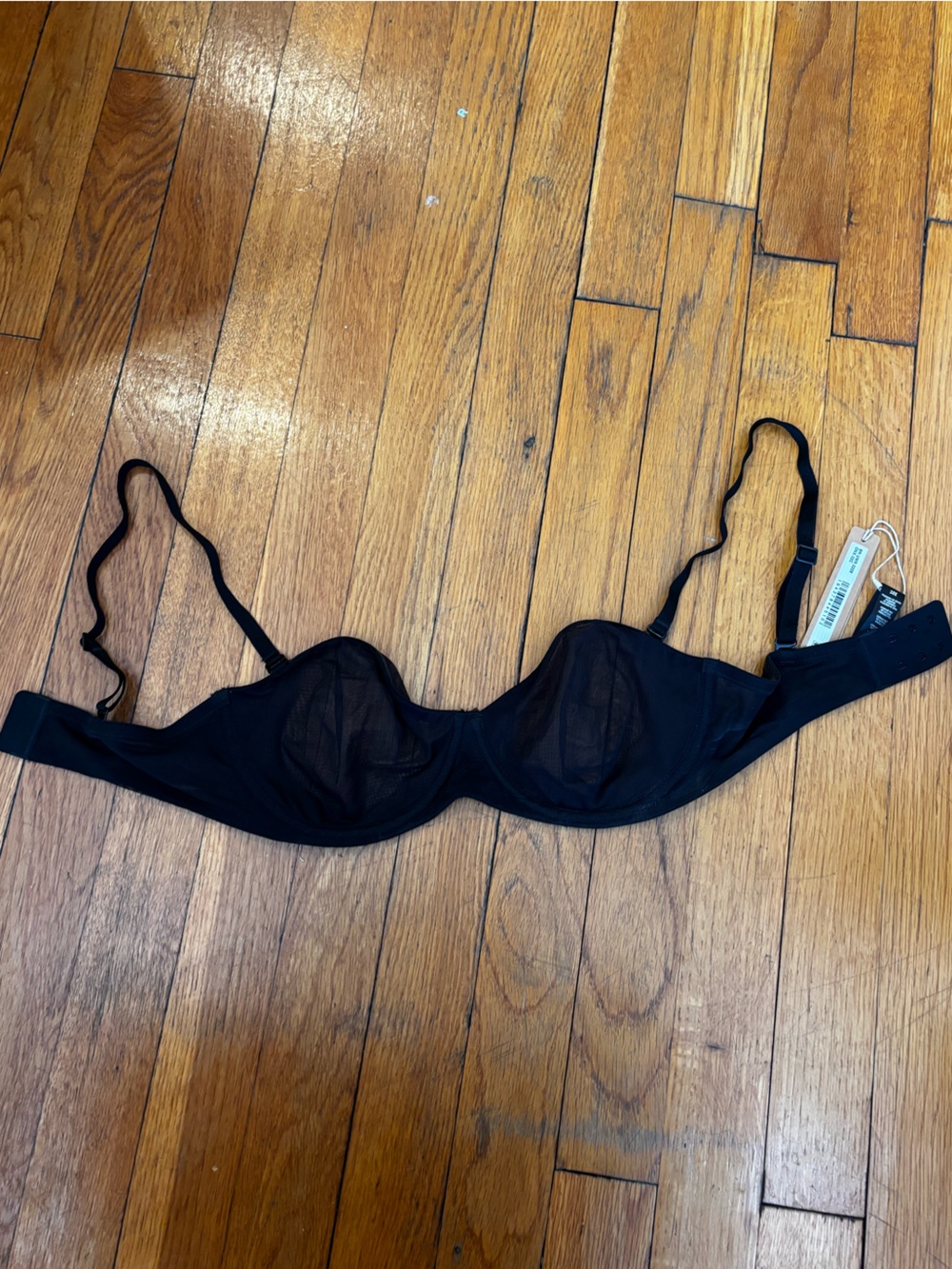 SKIMS No Show Unlined Balconette Bra 32C NWT Onyx - Picture 3 of 6